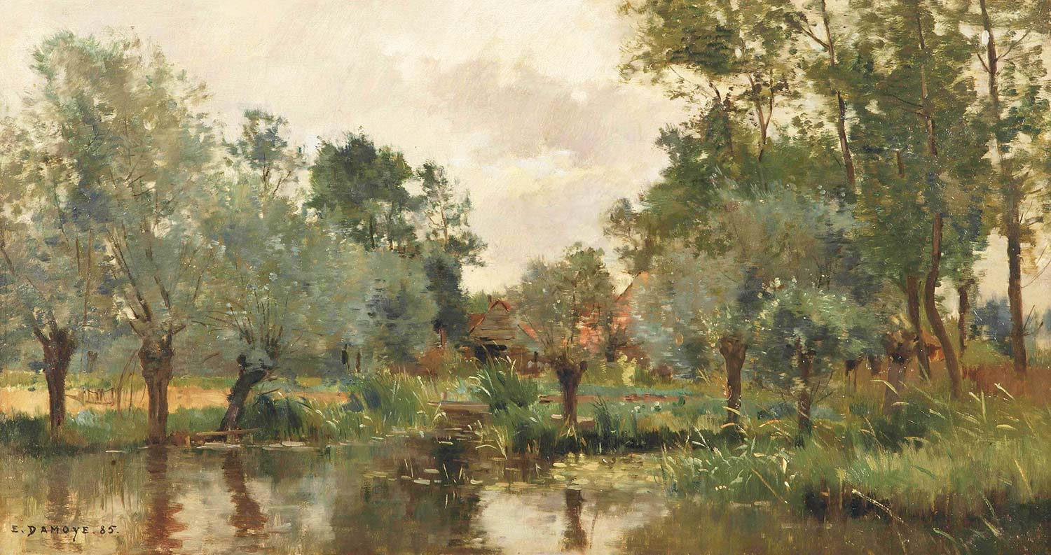 The Village Pond by Pierre Emmanuel Damoye