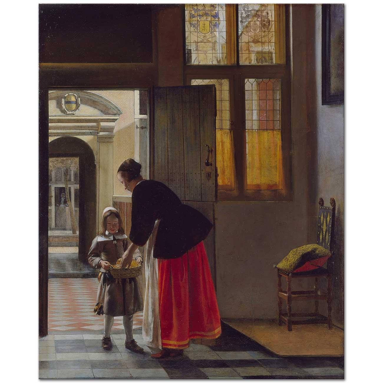 Pieter de Hooch Ekmek Getiren Çocuk Kanvas Tablo