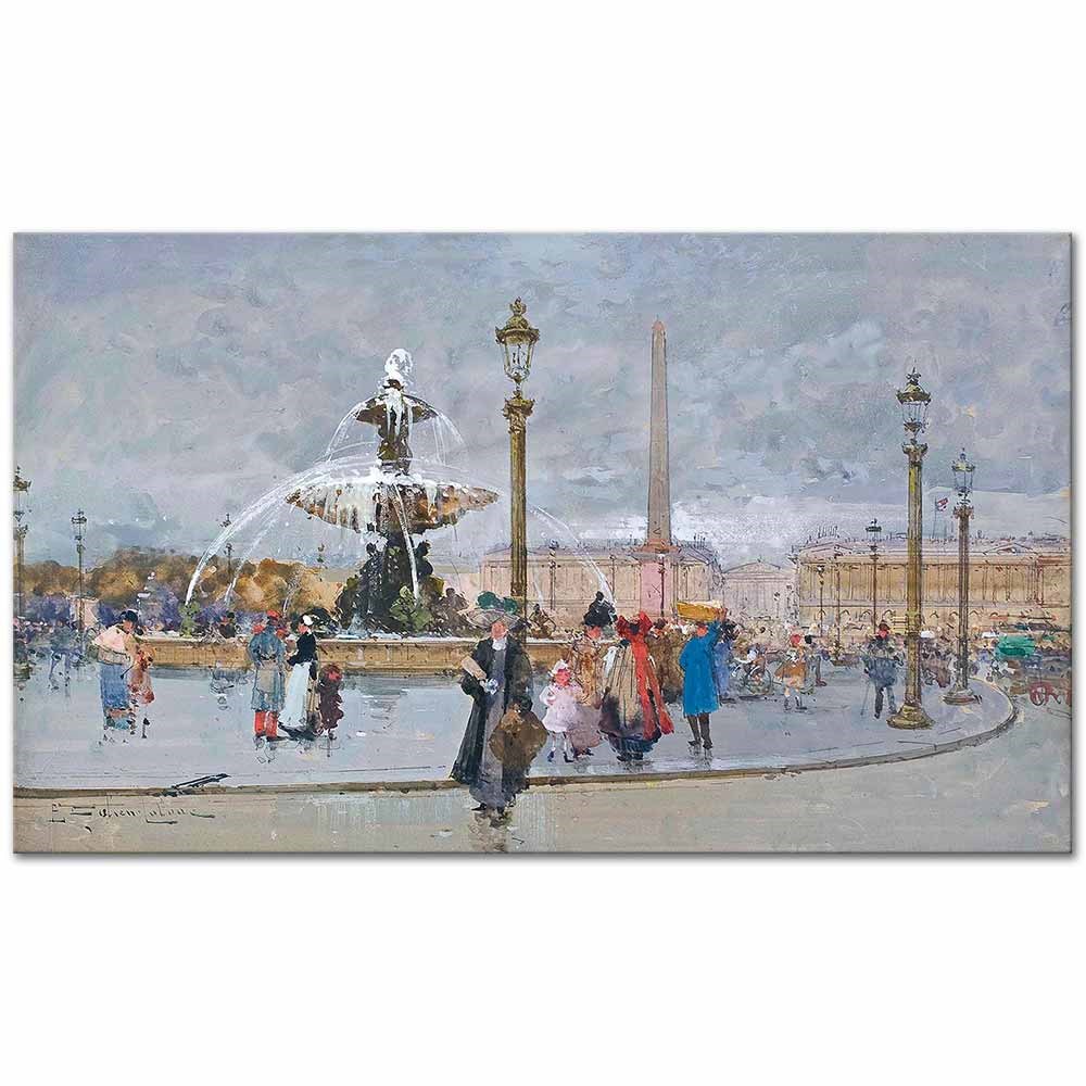 Place de la Concorde by Eugene Galien-Laloue as Fine Art Print