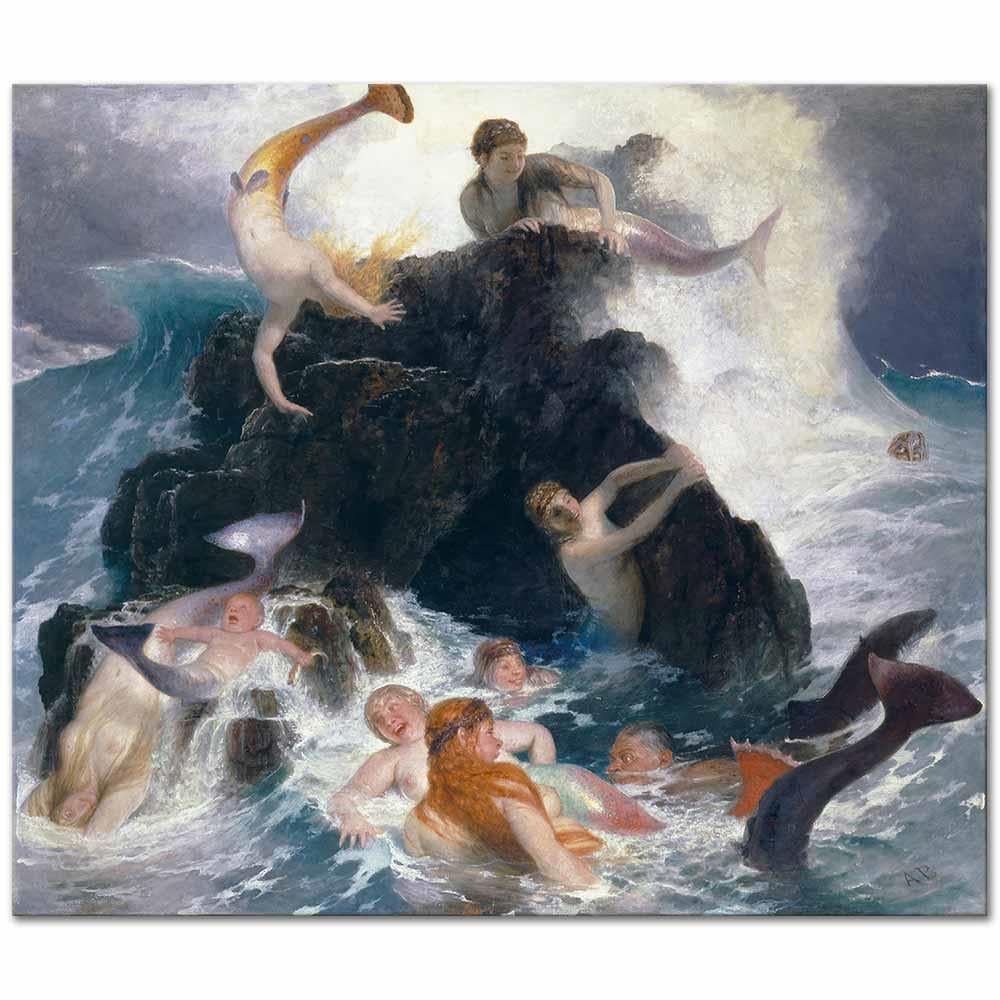Arnold Böcklin Nereidlerin Oyunu Kanvas Tablo