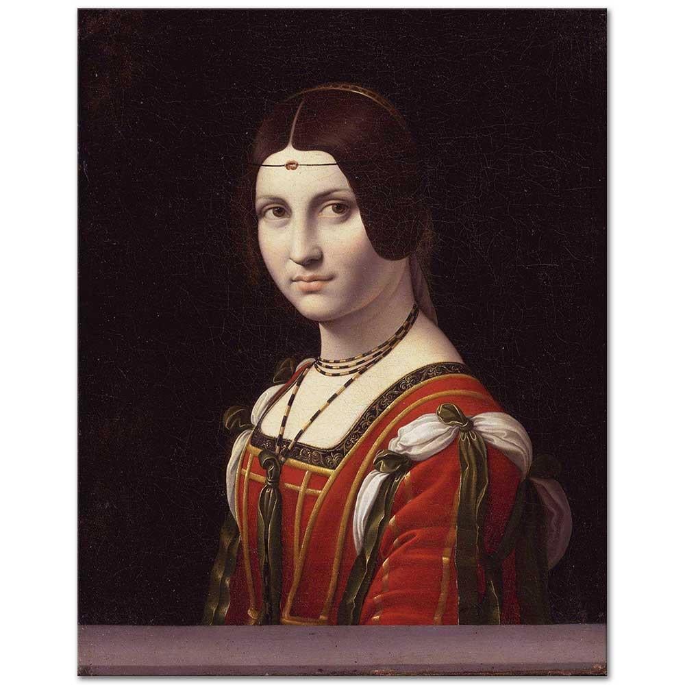 Leonardo da Vinci Genç Kadın Resmi Kanvas Tablo