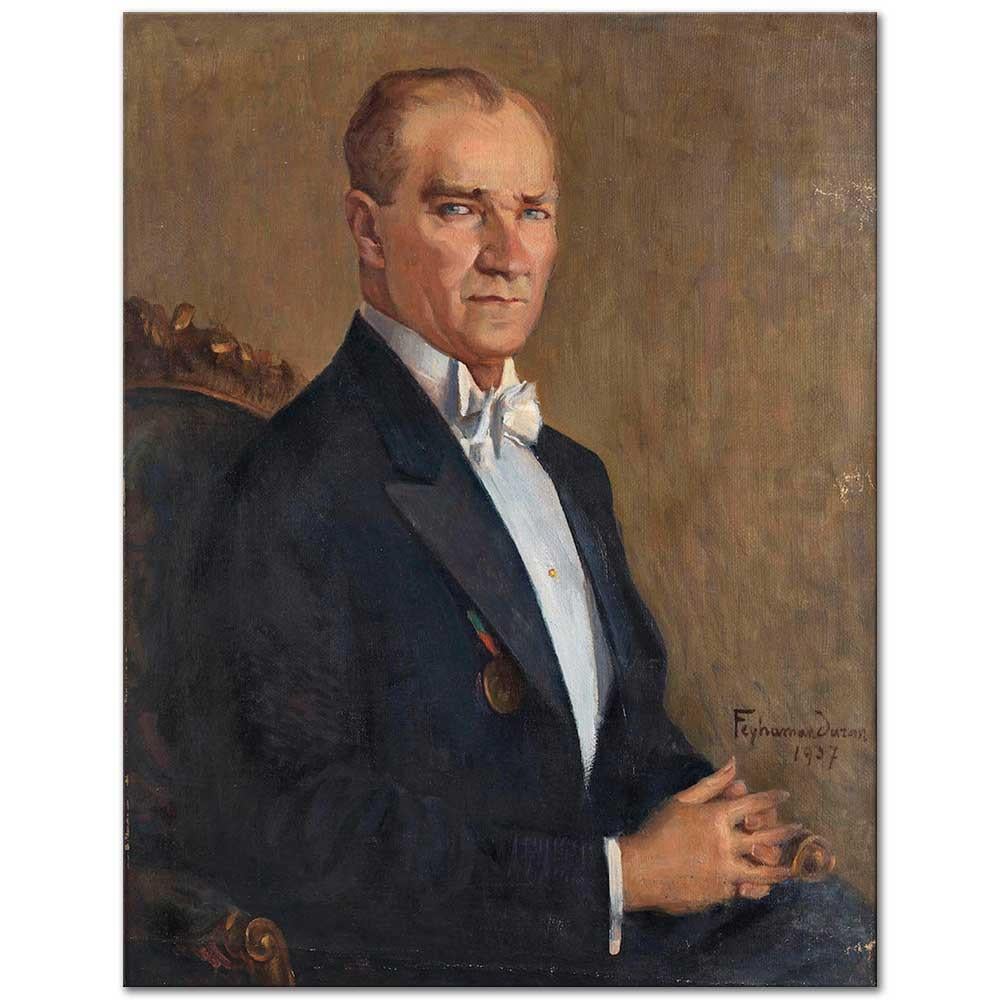 Feyhaman Duran Atatürk Portresi Kanvas Tablo