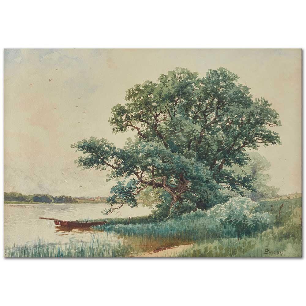 Punt on a River by Alfred Thompson Bricher as Art Print