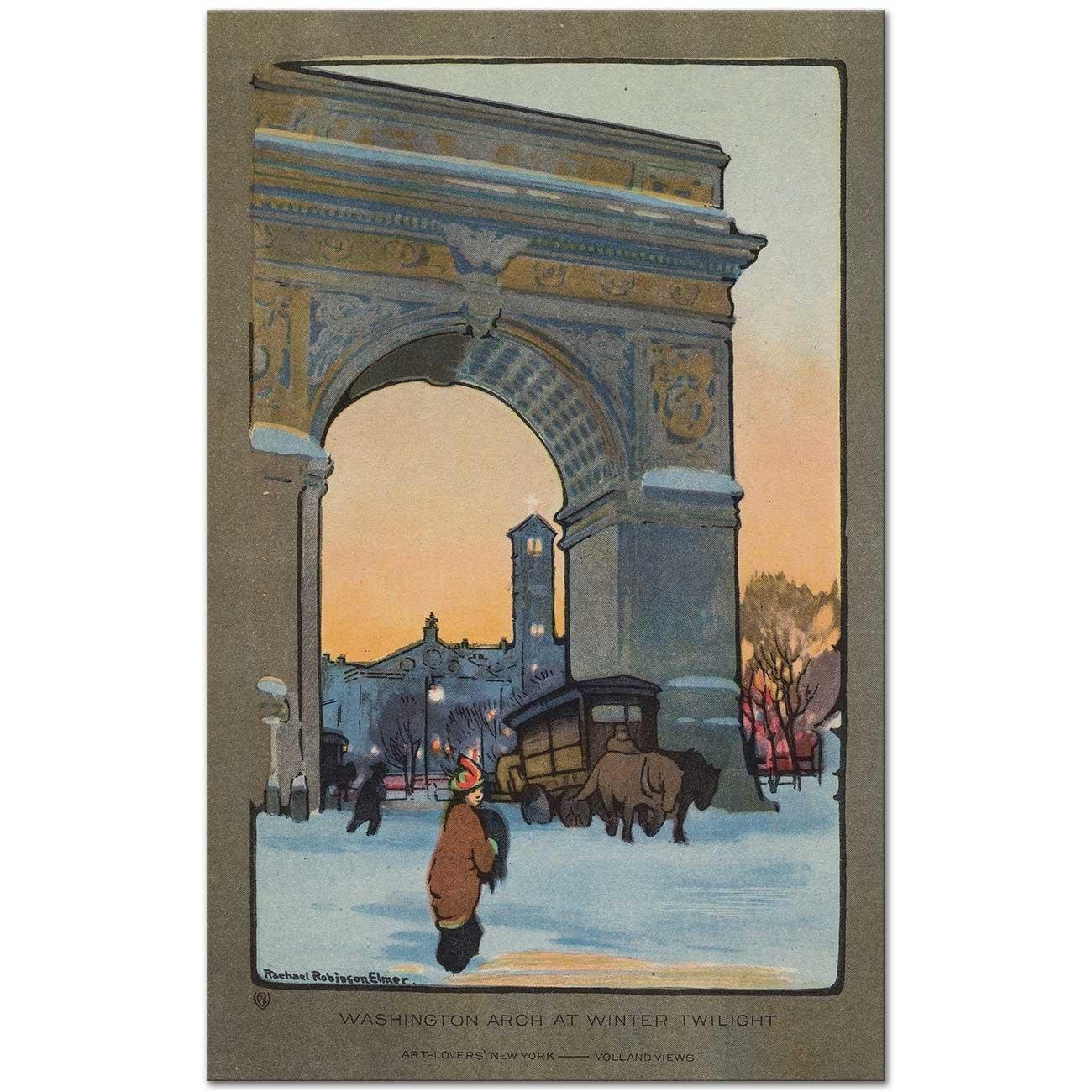 Rachael Robinson Elmer Kış Akşamında Washington Anıtı Kanvas Tablo