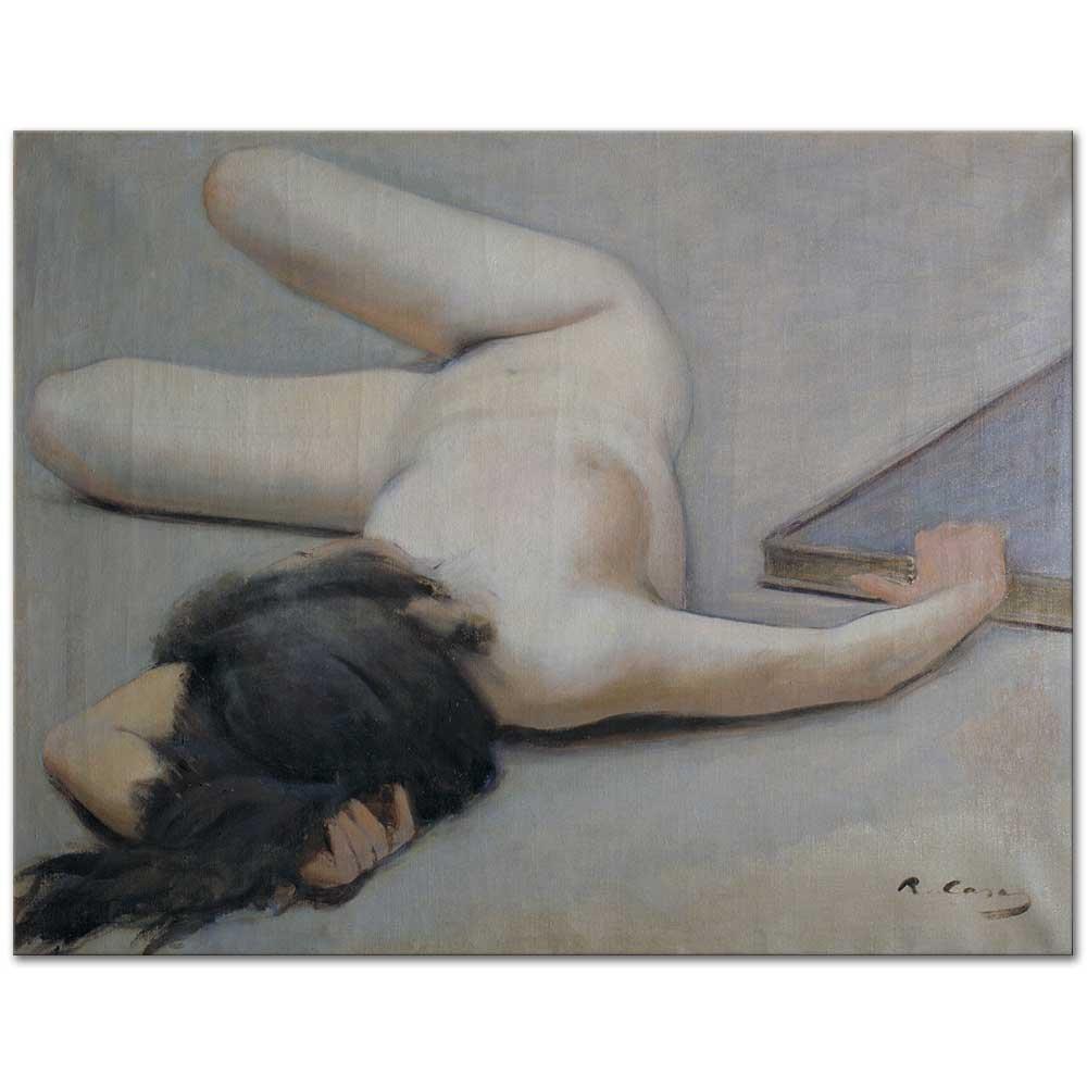 Ramon Casas Kadın Nü Kanvas Tablo