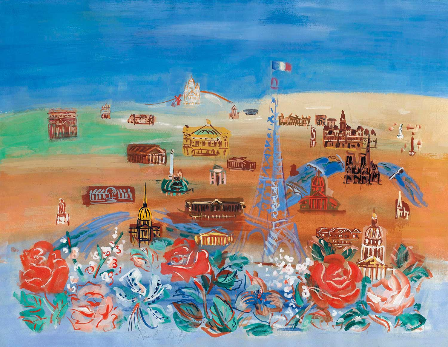 Raoul Dufy Paris'e Bakış Kanvas Tablo