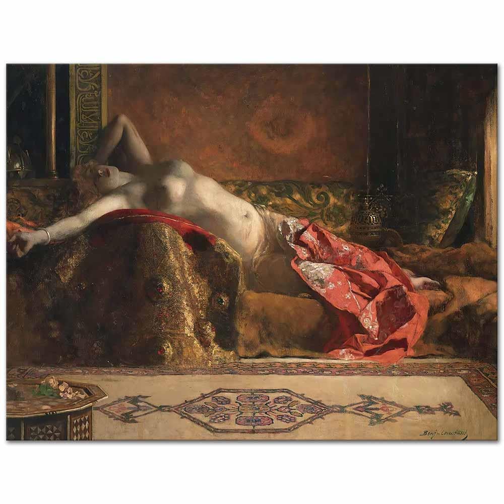 Reclining Odalisque by Jean Joseph Benjamin Constant as Art Print