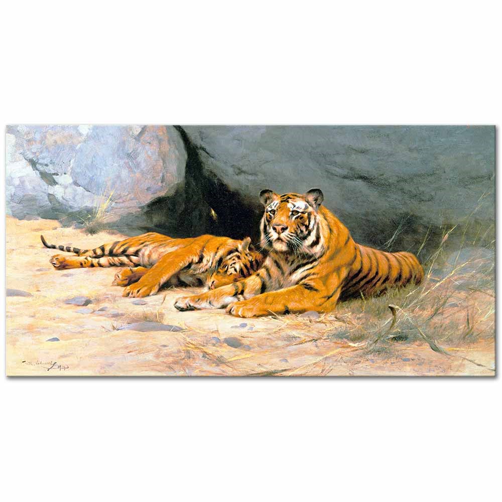 Resting Tigers by Wilhelm Kuhnert as Fine Art Print