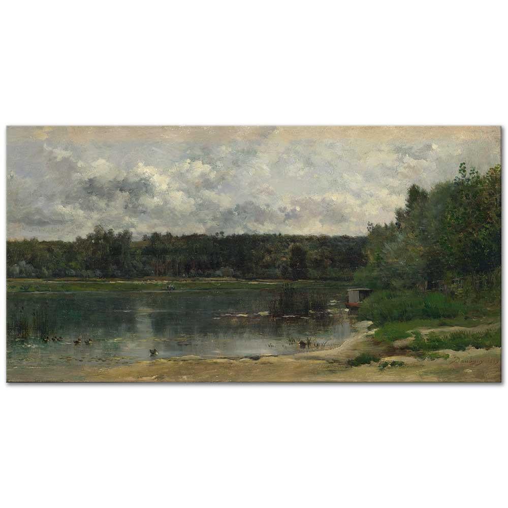 Charles Francois Daubigny Ördeklerle Manzara Kanvas Tablo