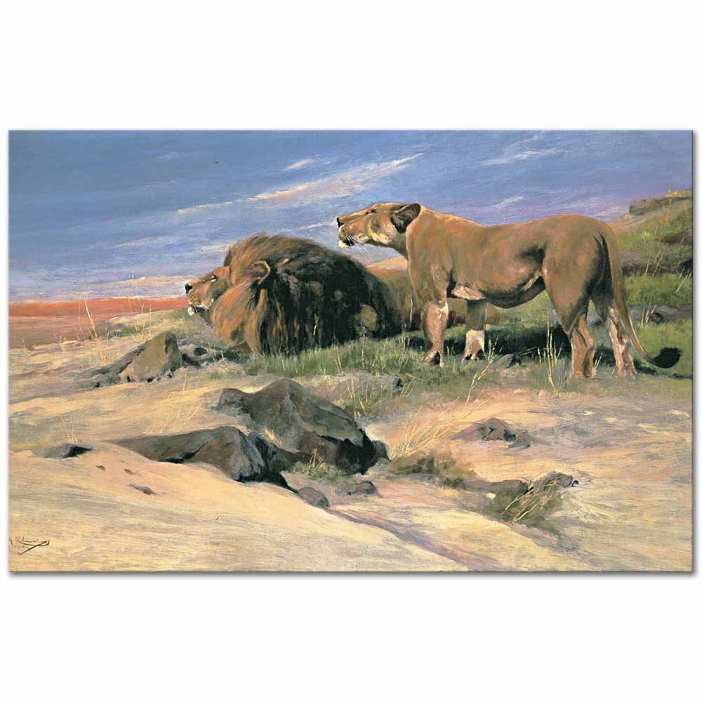 Robbers of the Desert by Wilhelm Kuhnert as Fine Art Print
