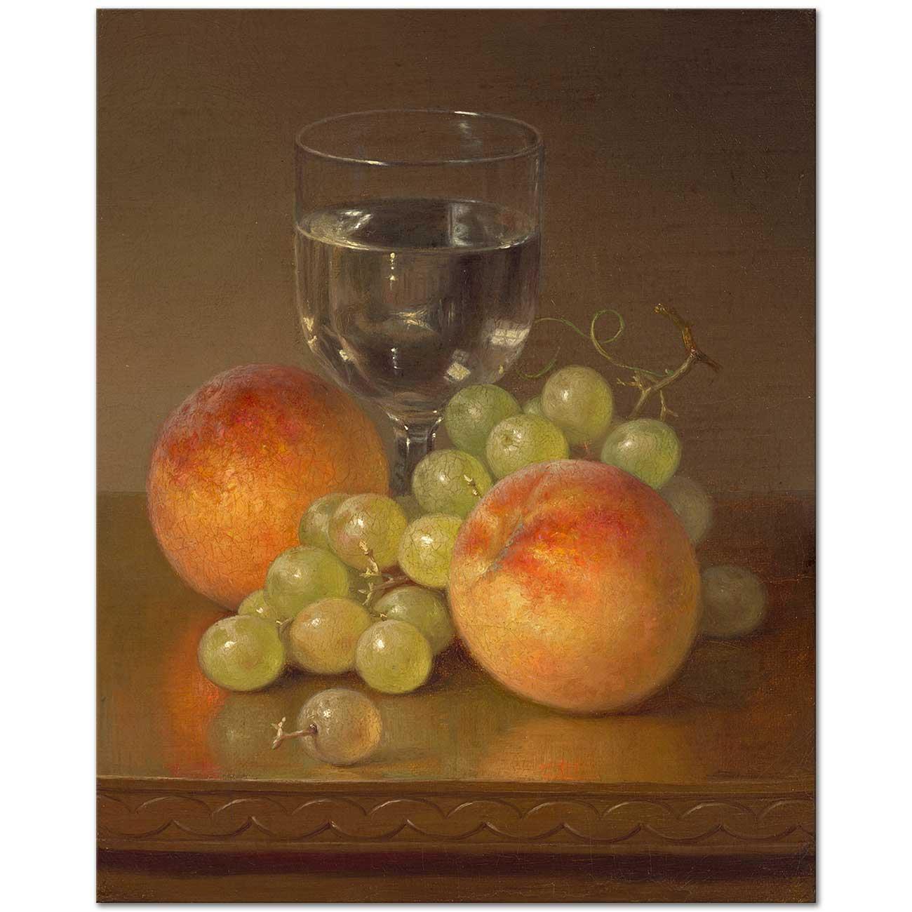 Robert Spear Dunning Still Life, Wineglass, Two Peaches Art Print