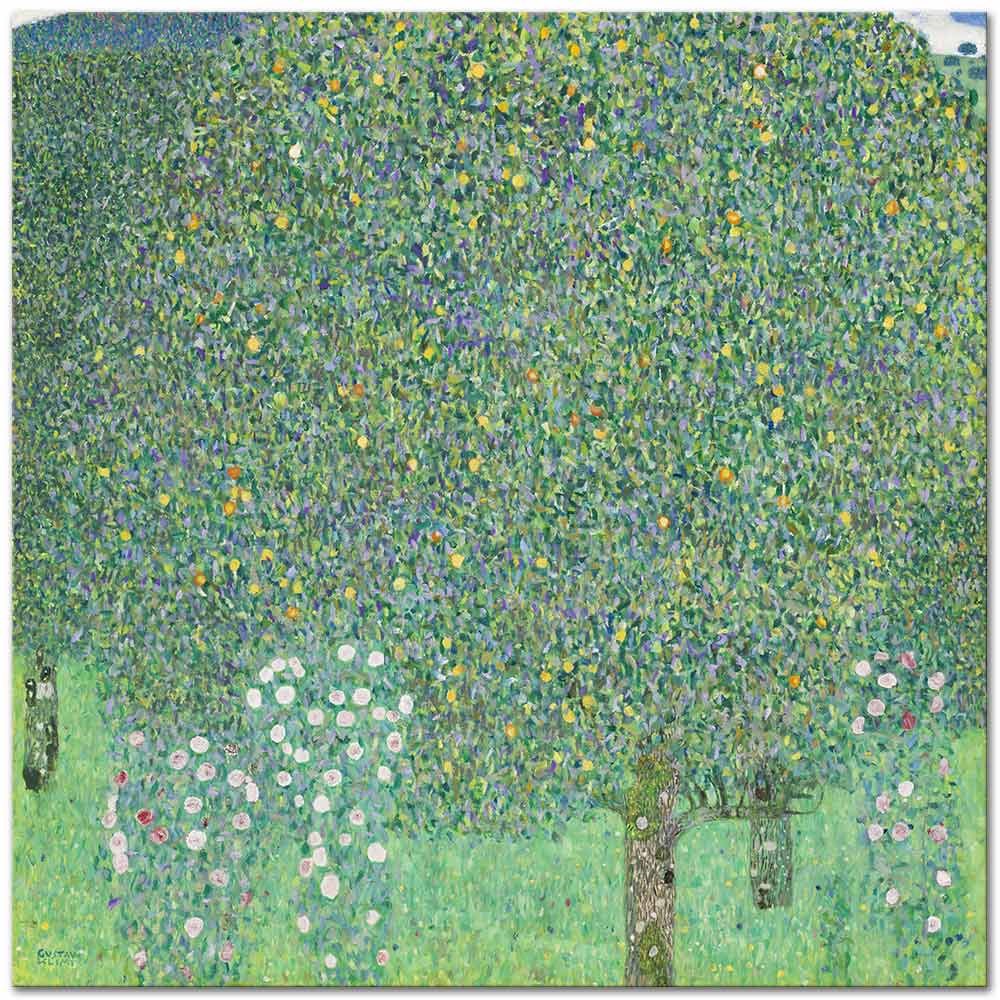 Gustav Klimt Ağaçların Altında Gül Fidanları Kanvas Tablo