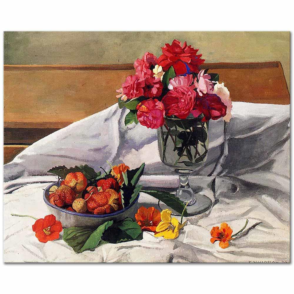 Roses and Nasturtiums by Felix Vallotton as Art Print