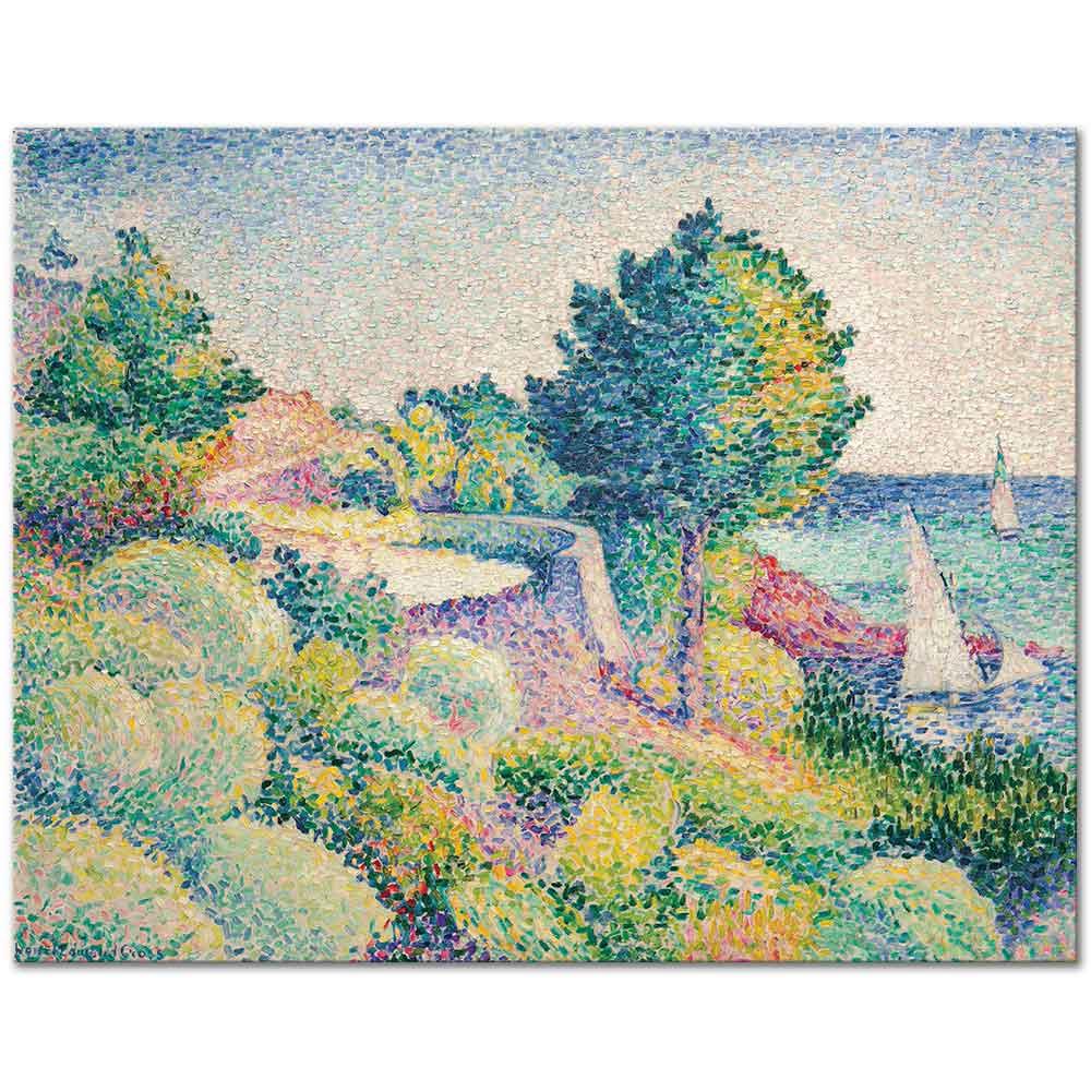 Route Du Lavandou to Saint Clair by Henri Edmond Cross as Art Print