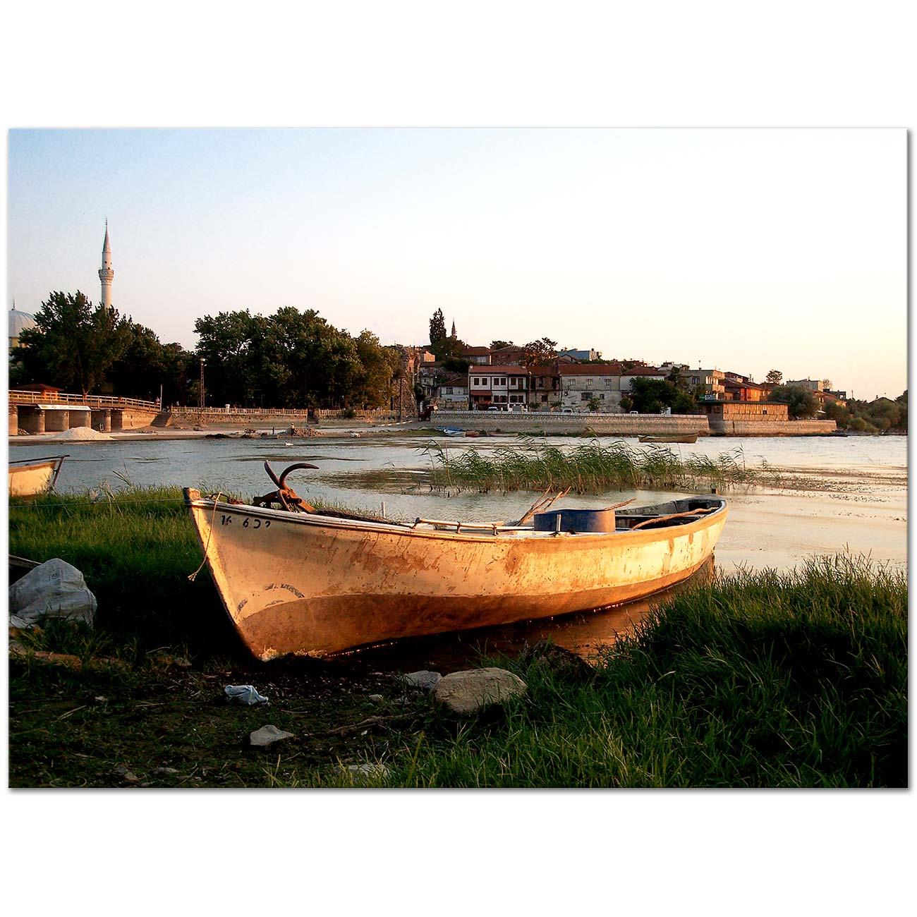 Sabahattin Kayış Kıyıdaki Sandal Kanvas Tablo