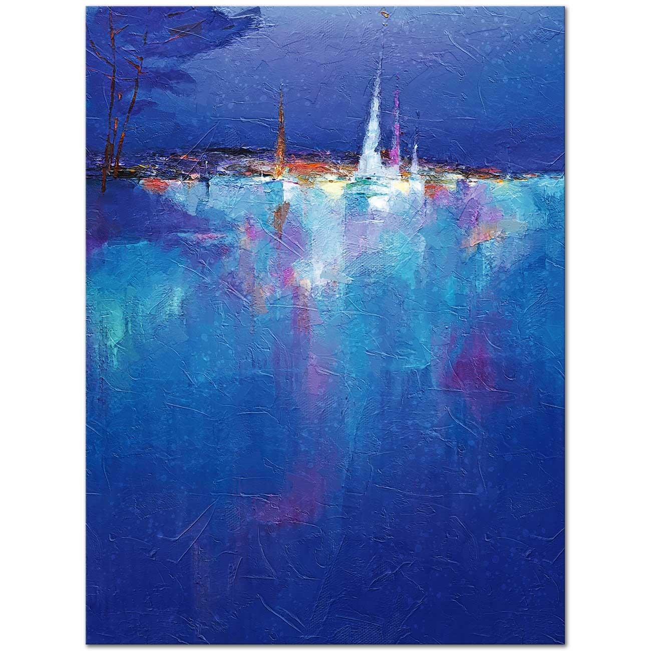 Sailboats on the Beach and the Blueness Art Print