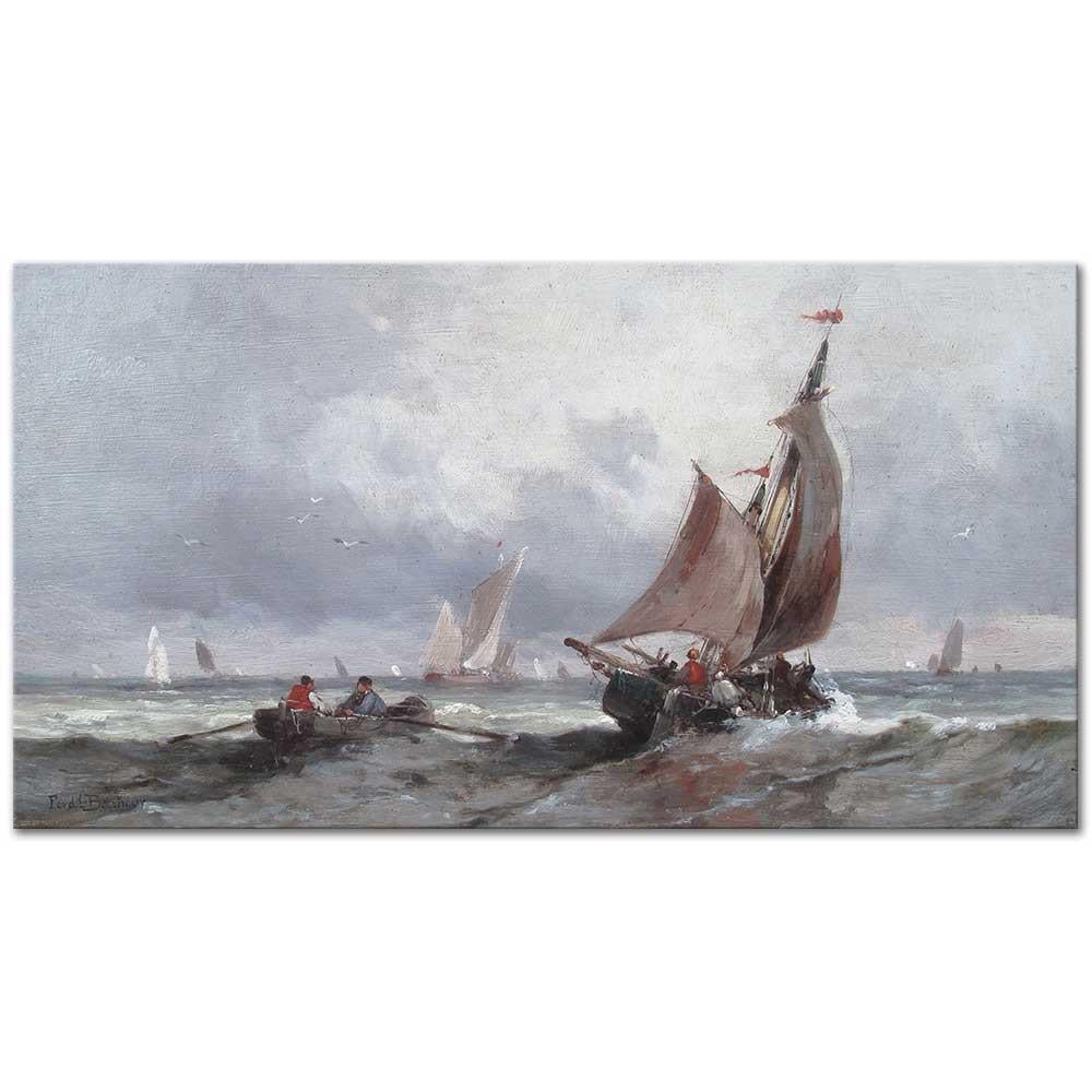 Ferdinand Bonheur Kanalda Yelkenliler Kanvas Tablo