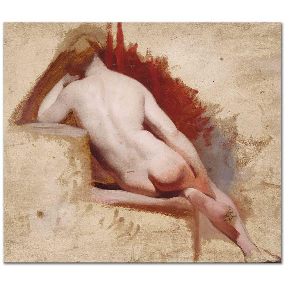 William Etty Oturan Nü Etüdü Kanvas Tablo
