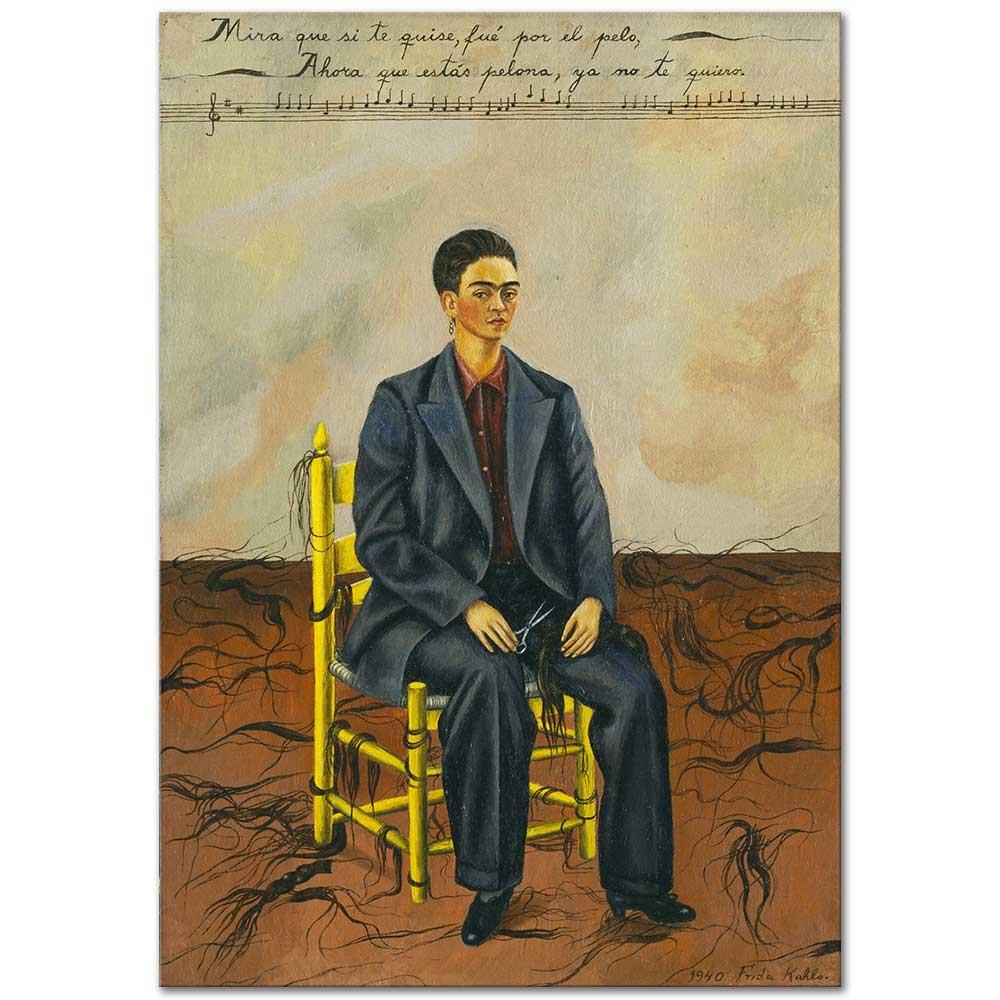 Self Portrait with Cropped Hair by Frida Kahlo