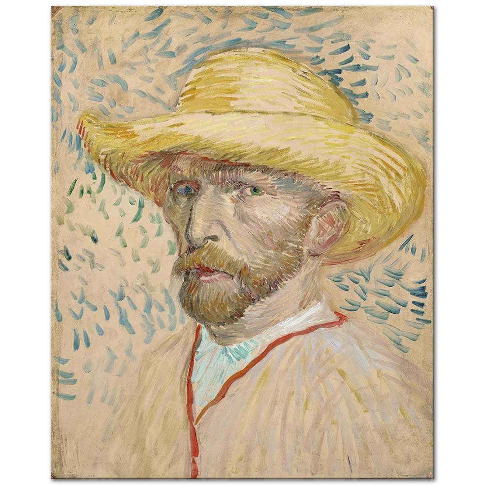 Self-Portrait with Straw Hat by Vincent van Gogh as Fine Art Print