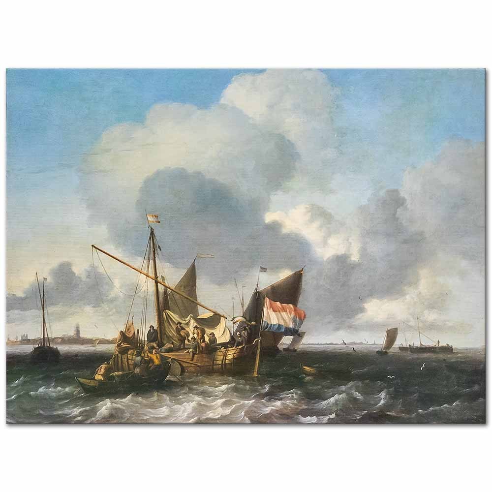 Ships On The Zuiderzee by Ludolf Backhuysen as Fine Art Print