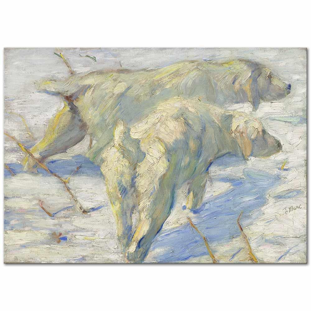 Siberian Dogs in the Snow by Franz Marc as Art Print