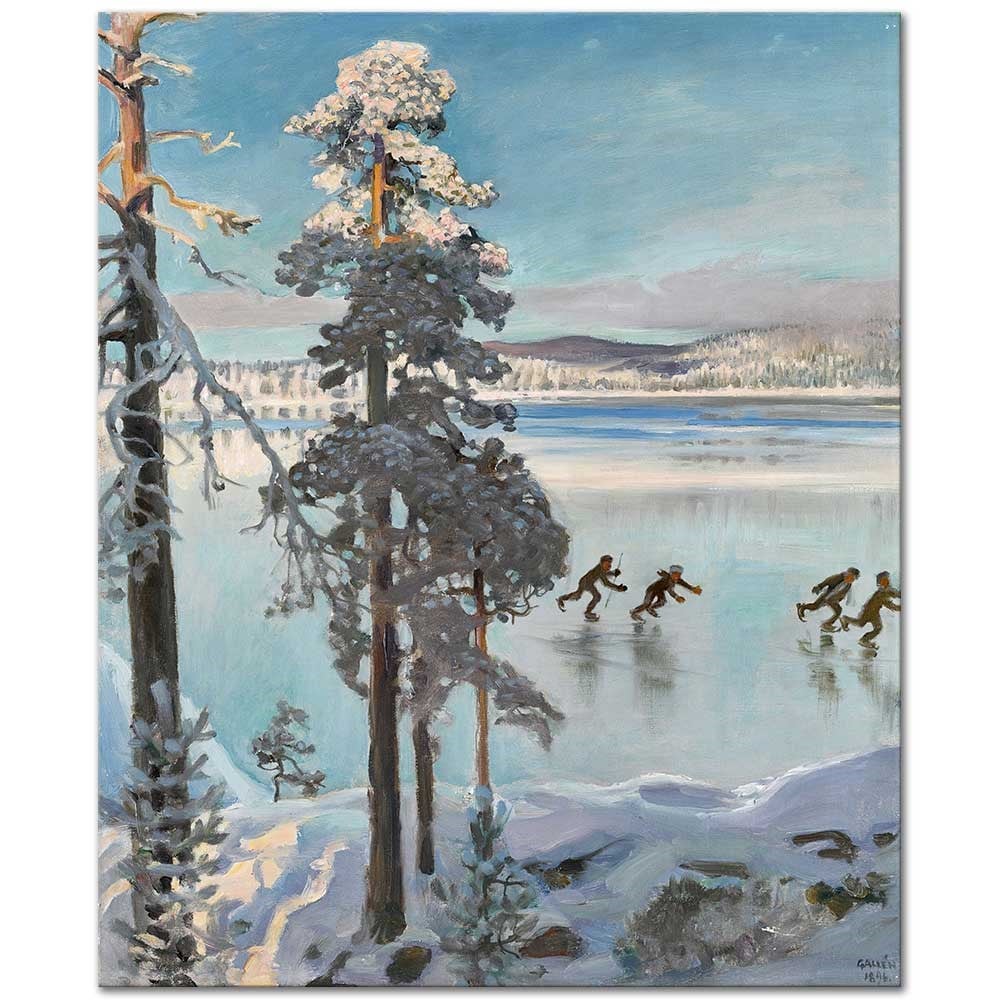 Skaters On Lake Ruovesi by Akseli Gallen Kallela