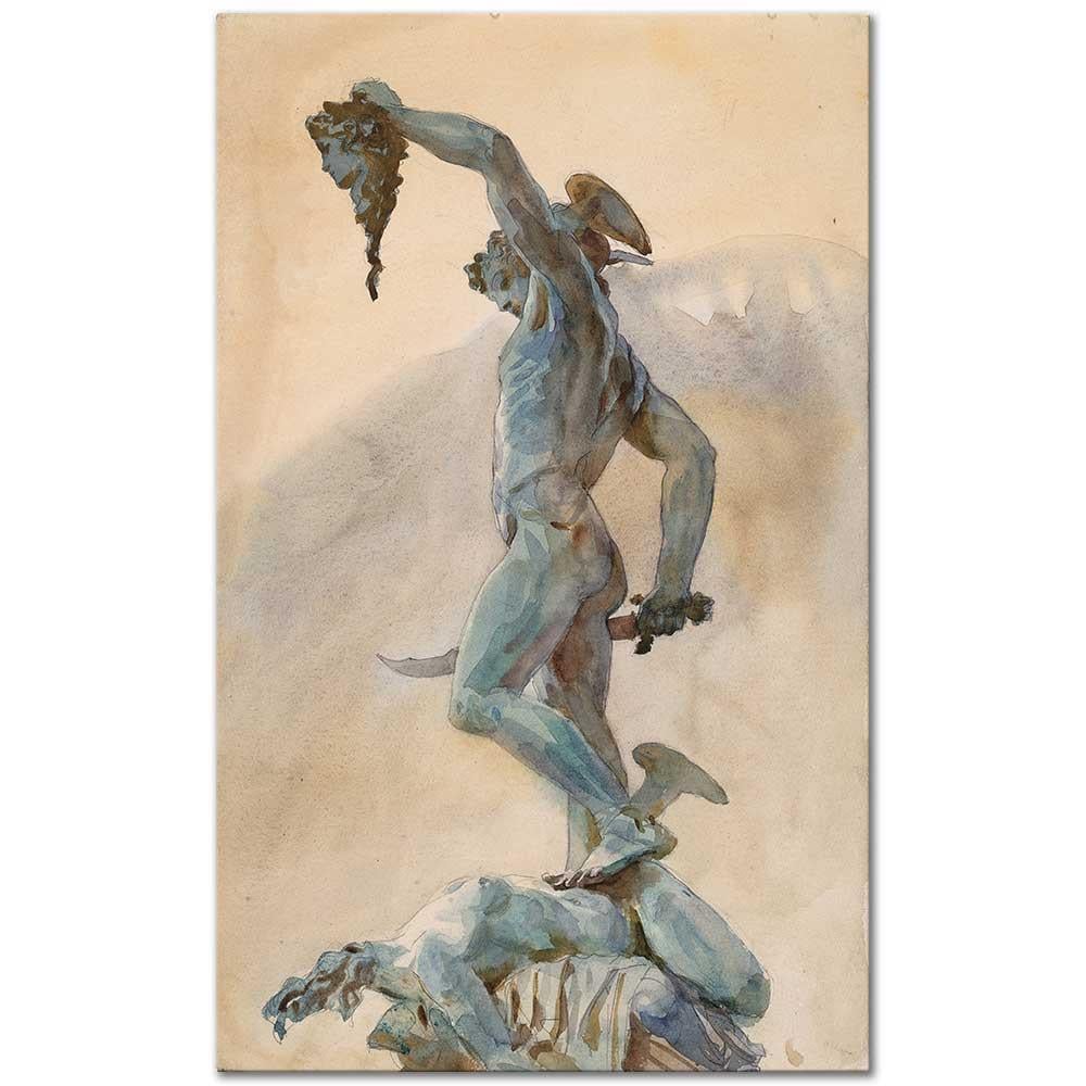 John Singer Sargent Cellini'nin Perseus'u için Etüd Kanvas Tablo