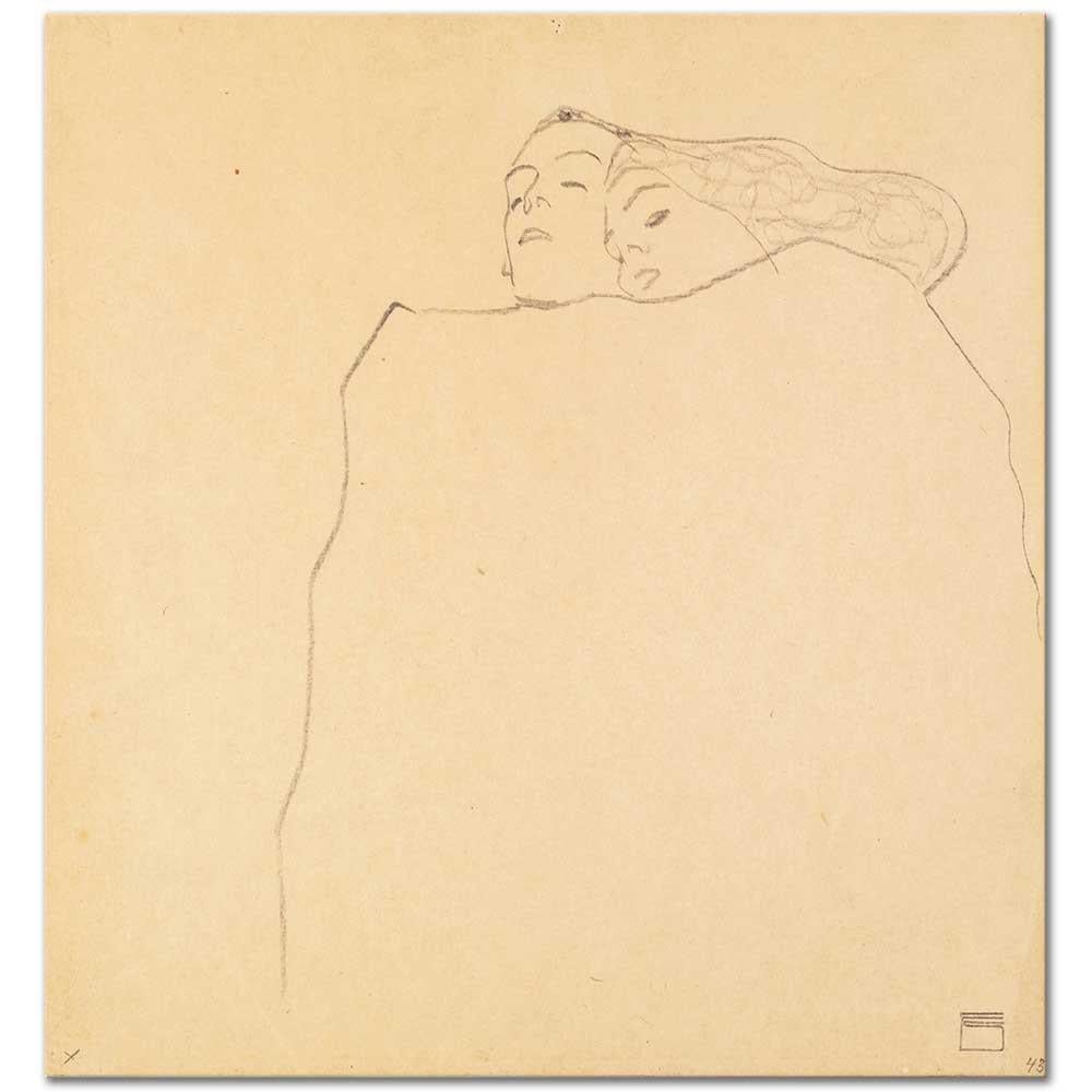 Egon Schiele Uyuyan Çift Kanvas Tablo