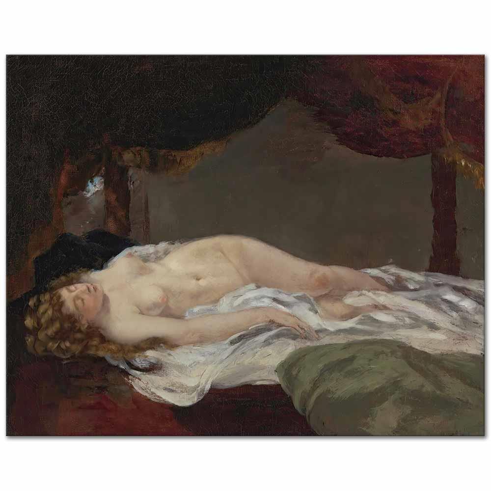 Sleeping Woman by Gustave Courbet as Art Print