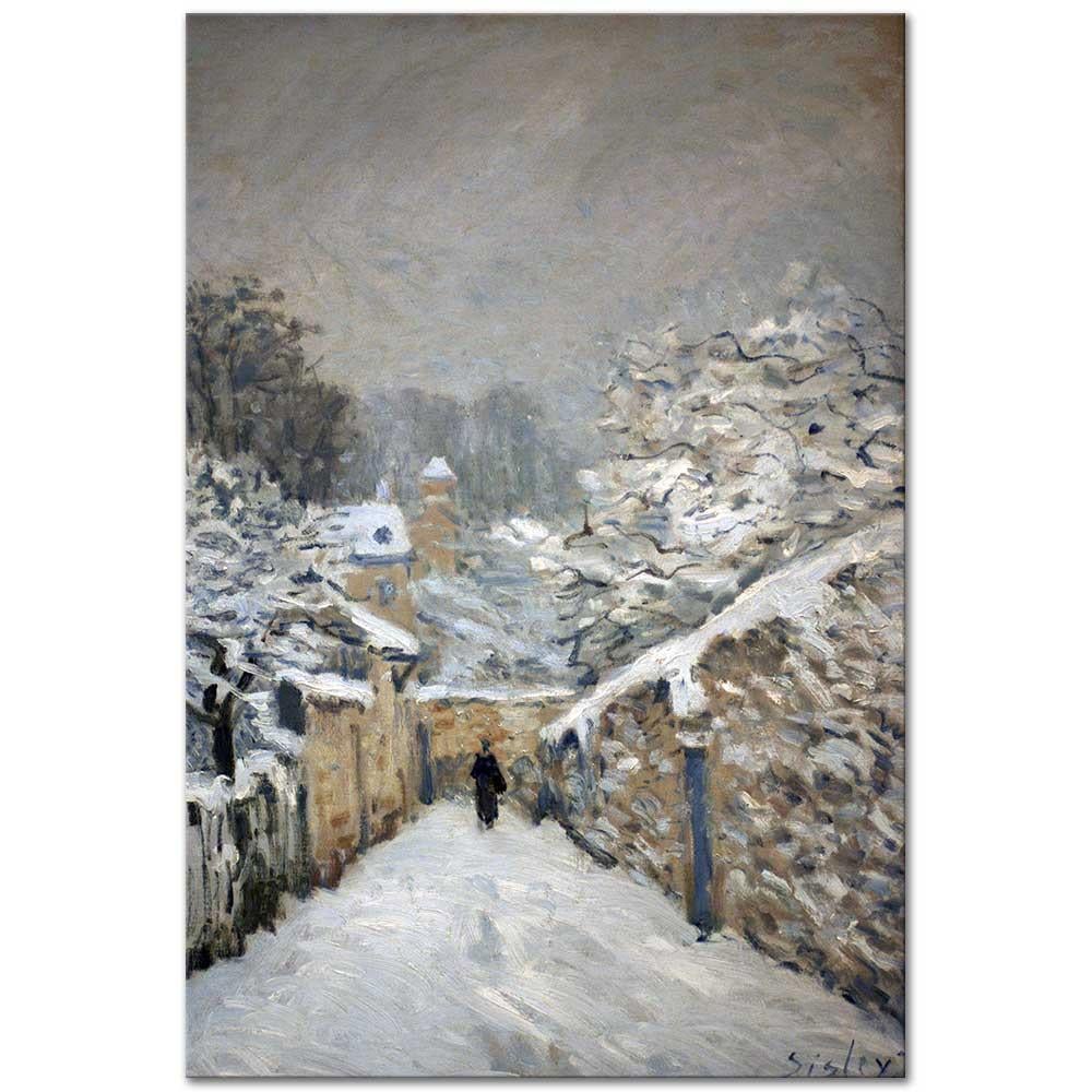 Alfred Sisley Karlı Yol Kanvas Tablo