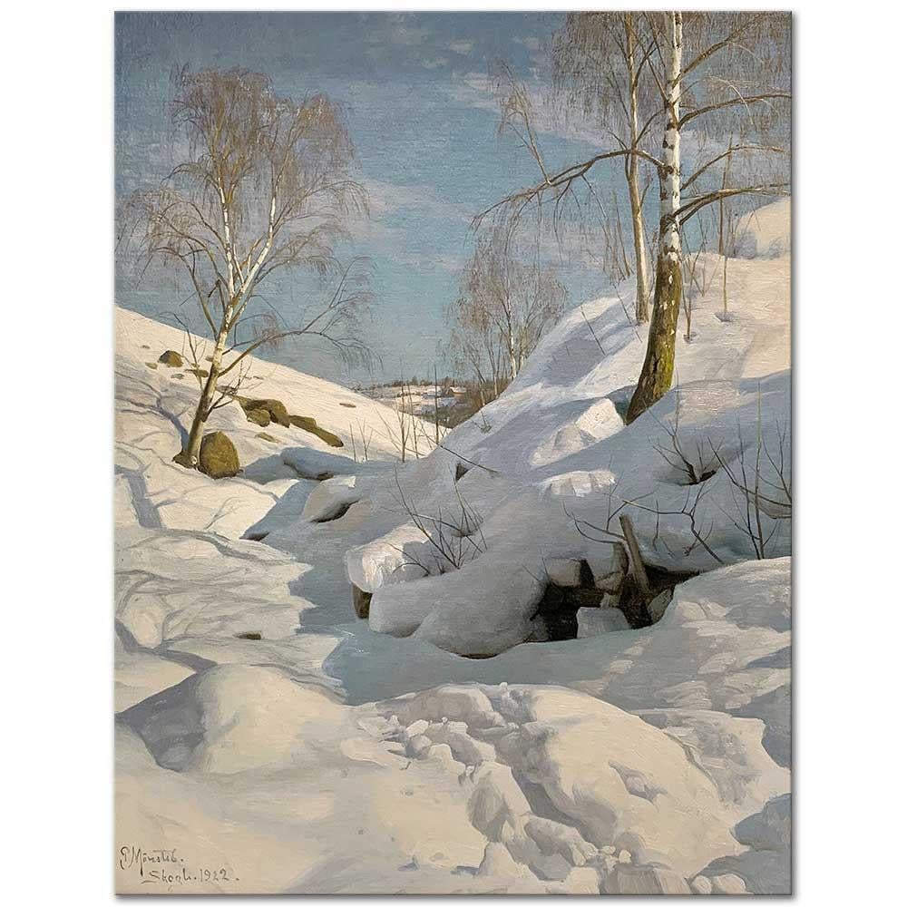 Peder Mørk Mønsted Karlı Manzara (1922) Kanvas Tablo