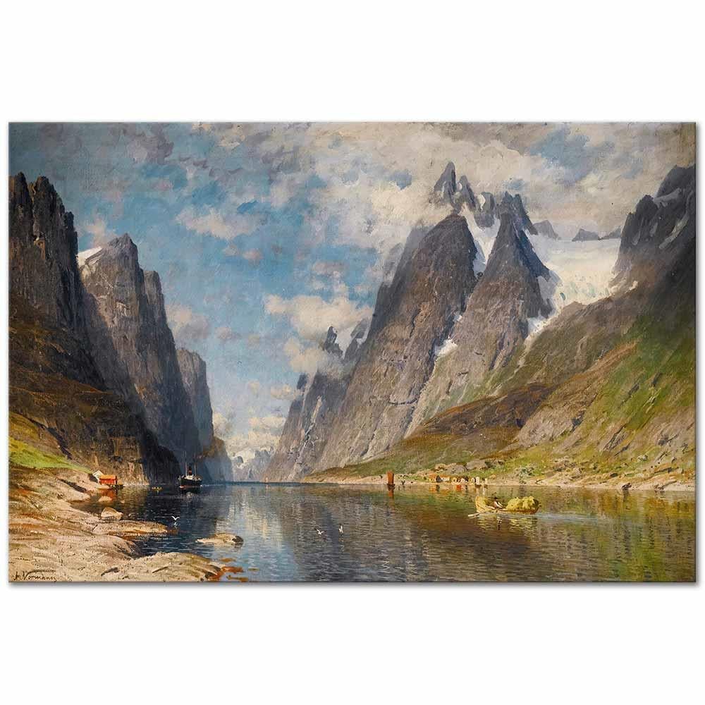 Adelsteen Normann Sogne Fiyord Norveç Kanvas Tablo