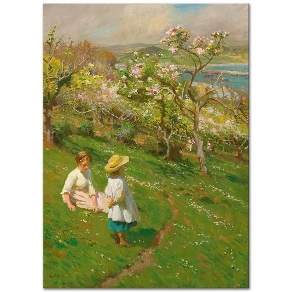 Harold Harvey İlkbaharda Meyve Bahçesi Kanvas Tablo
