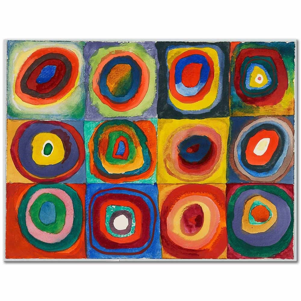 Wassily Kandinsky Eş Merkezli Daireli Kareler Kanvas Tablo