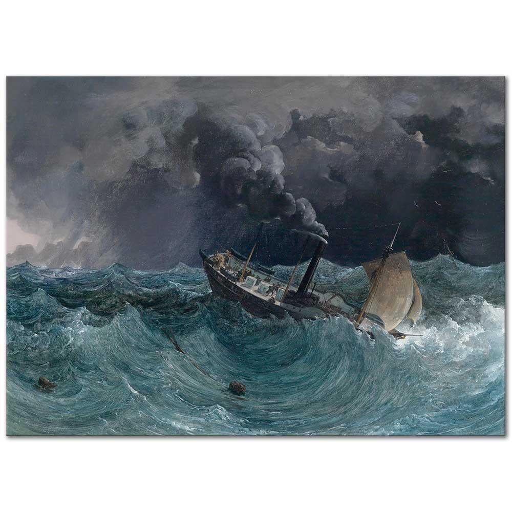 Steamship Marianne in Storm on the Black Sea by Thomas Ender as Fine Art Print