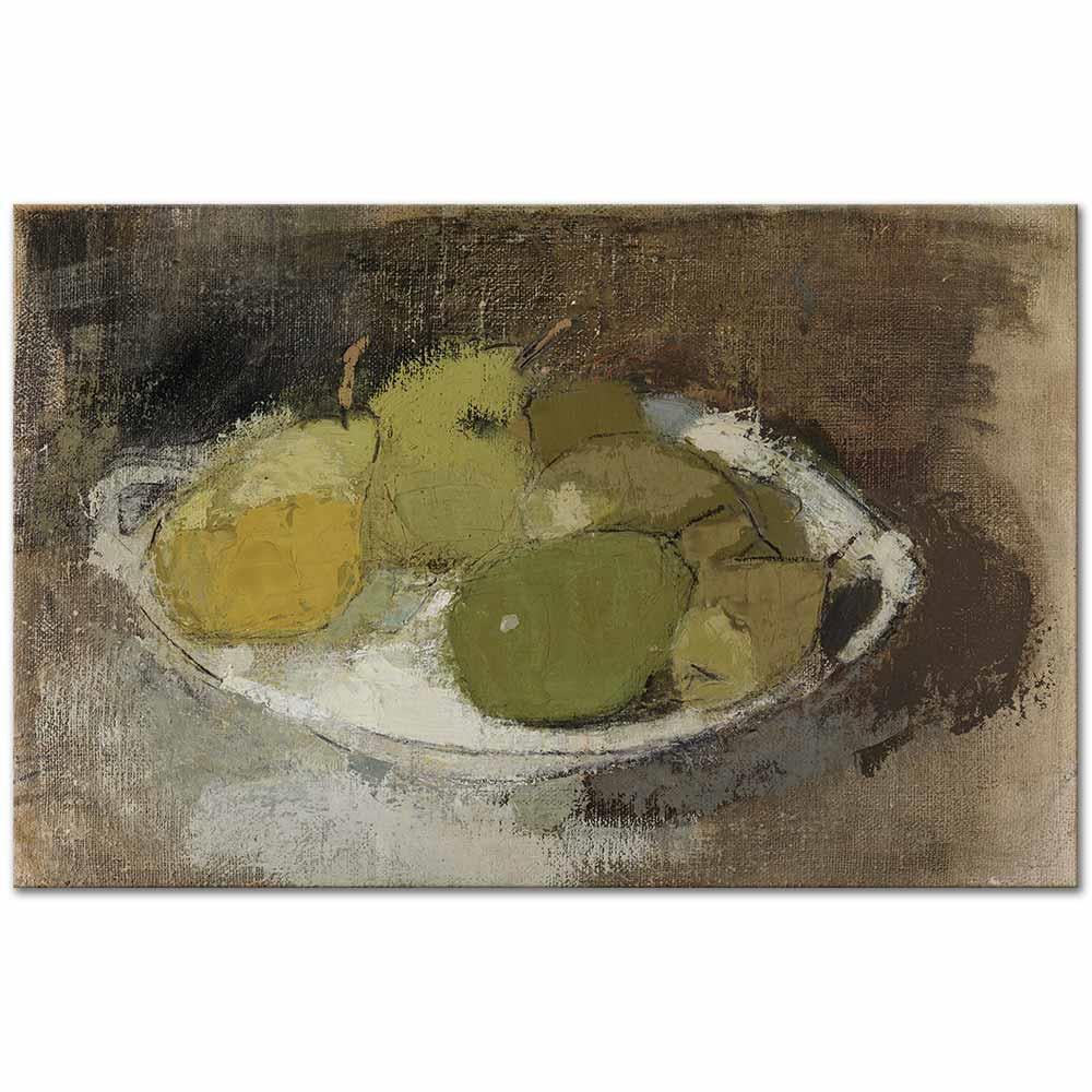 Helene Schjerfbeck Yeşiller İçinde Natürmort Kanvas Tablo