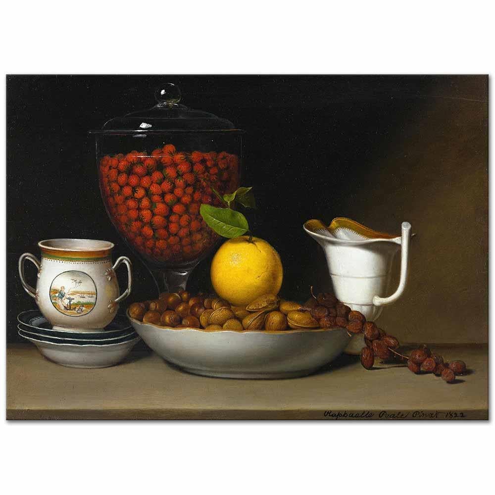 Still Life - Strawberries, Nuts by Raphaelle Peale as Art Print