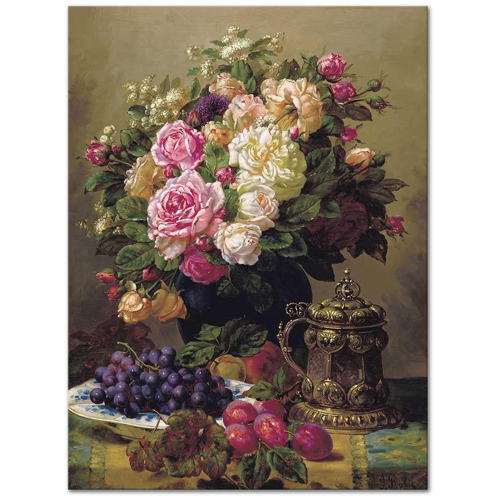 Still Life with a Vase of Flowers by Jean Baptiste Robie