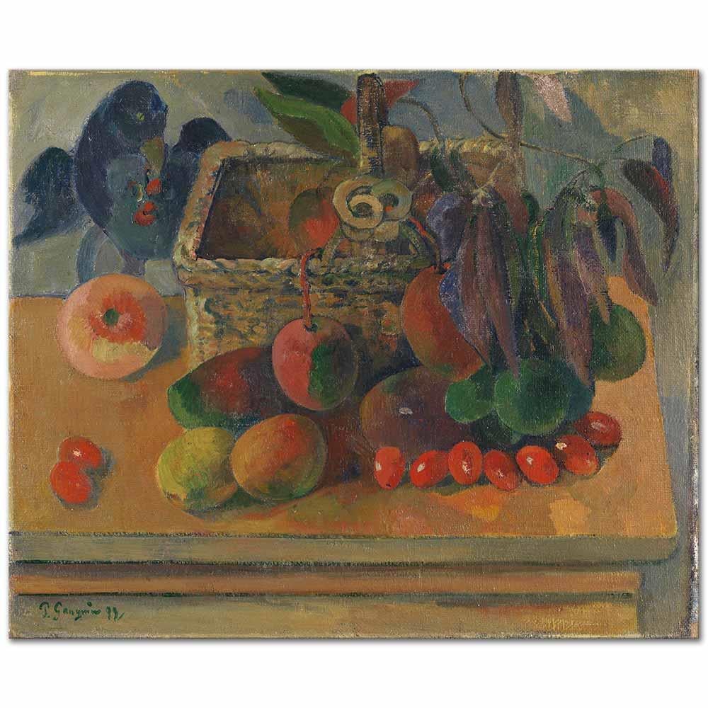 Paul Gauguin Sepet ve Meyveli Natürmort Kanvas Tablo