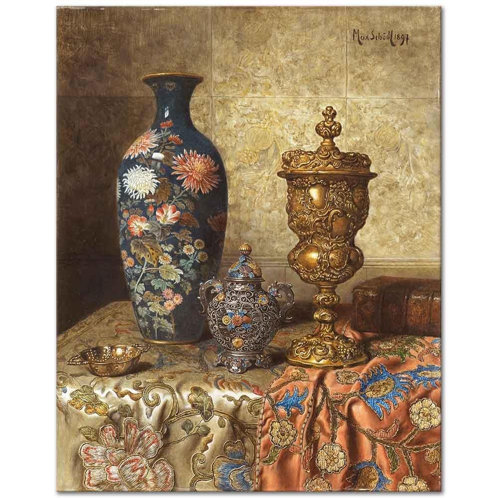 Still Life with Cloisonné Vase by Max Schödl