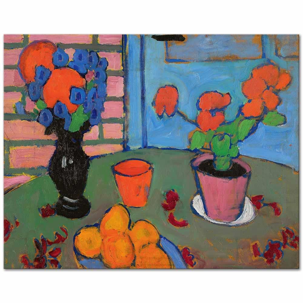 Alexej von Jawlensky Çiçekli ve Portakallı Natürmort Kanvas Tablo