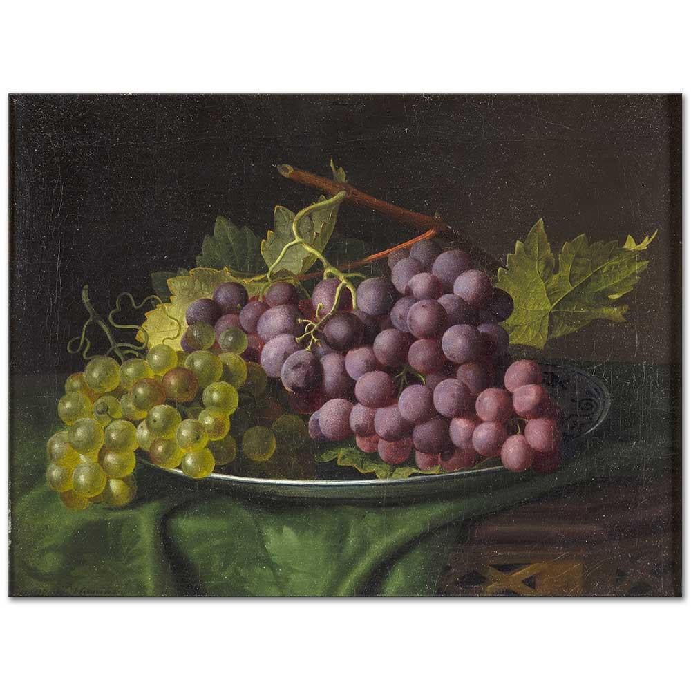 Still Life with Grapes on a Plate by William Hammer as Art Print