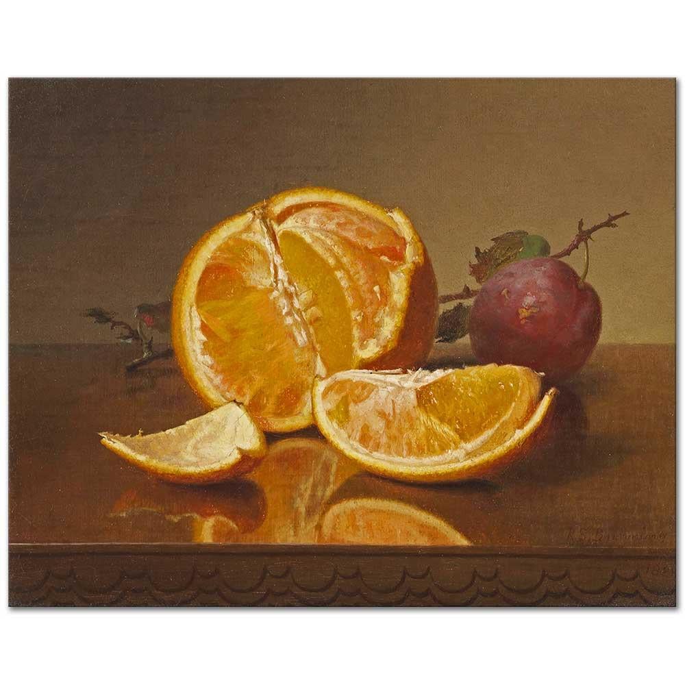 Still Life with Orange and Plum by Robert Spear Dunning as Art Print