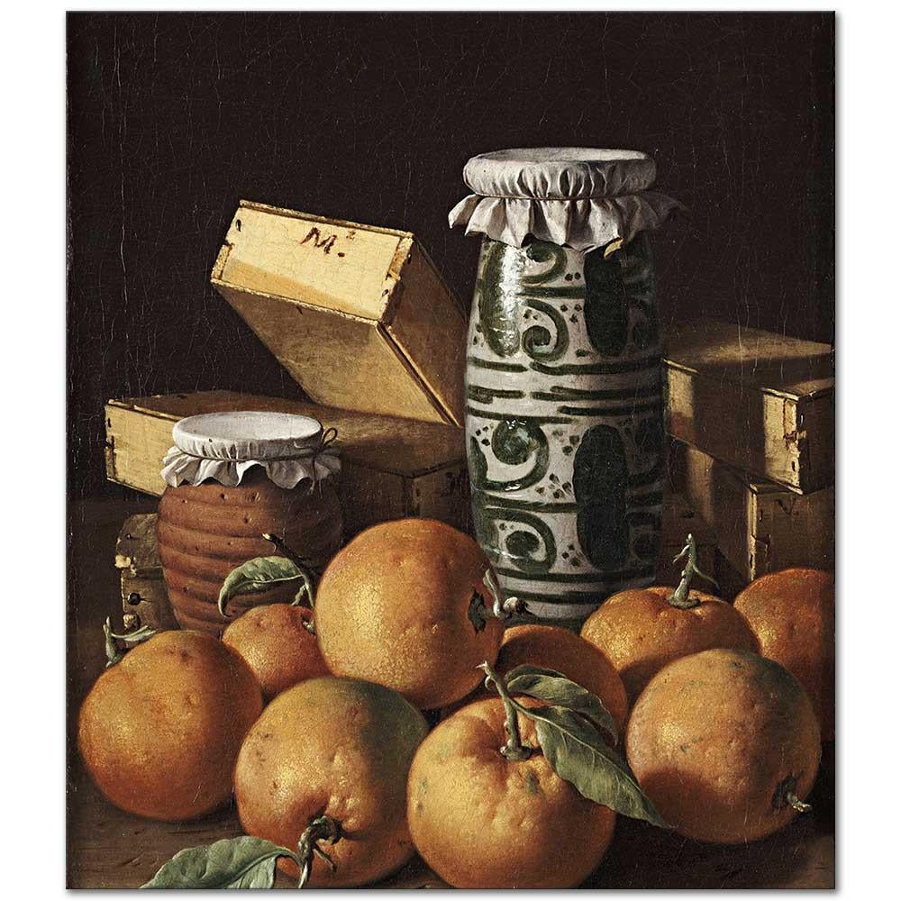 Luis Egidio Melendez Portakallı Natürmort Kanvas Tablo