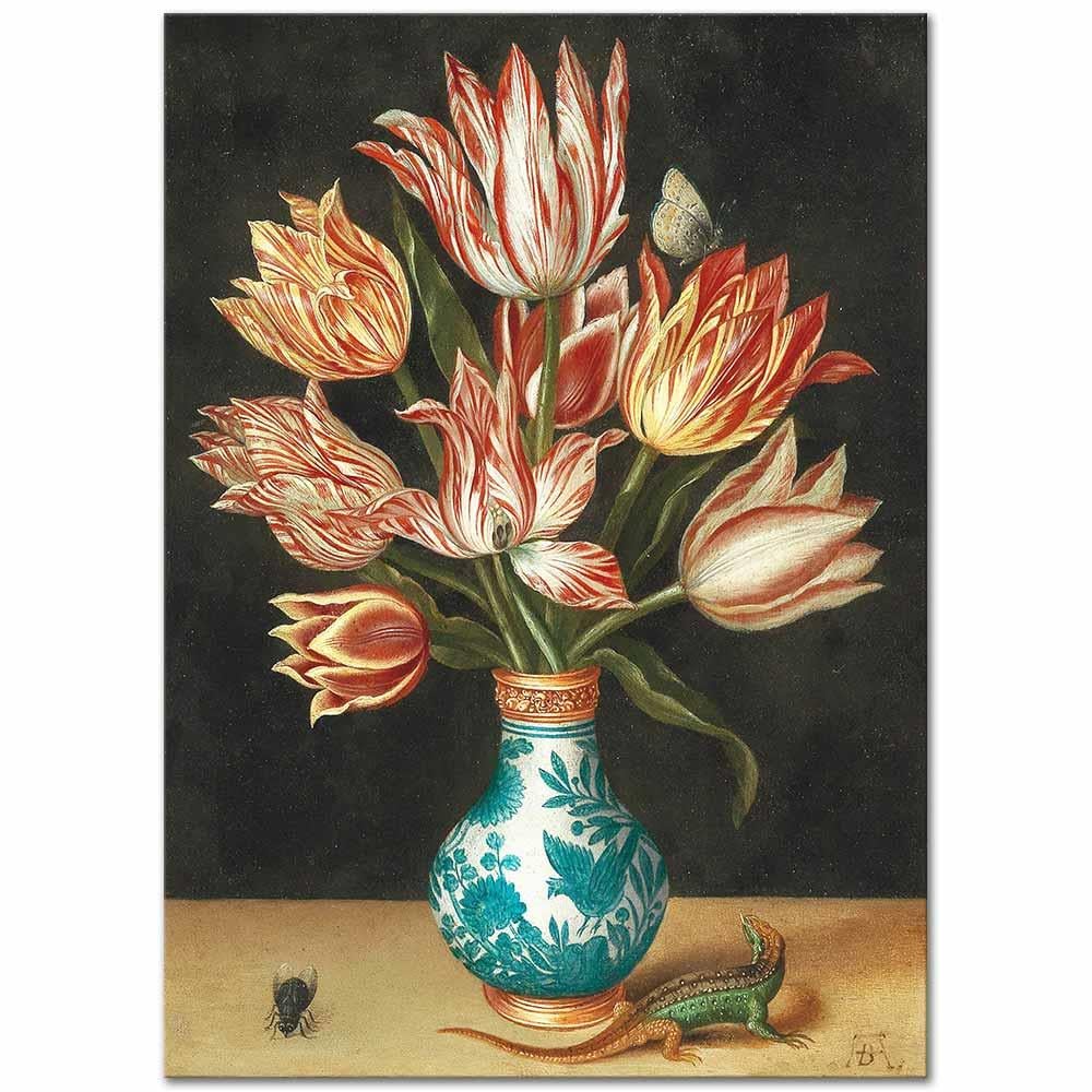 Still Life with Parrot Tulips in a Wan Li Vase by Ambrosius Bosschaert the Elder