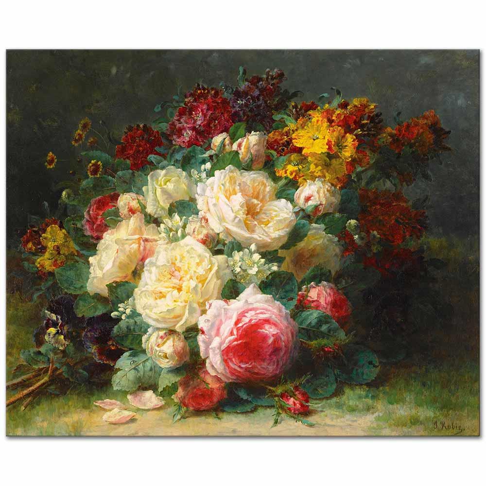 Still Life with Roses by Jean Baptiste Robie as Art Print