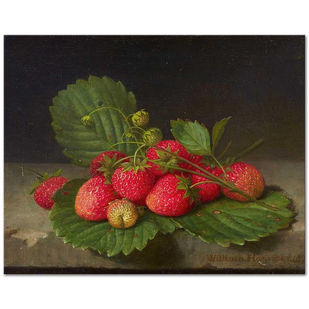 Still Life with Strawberries by William Hammer as Art Print