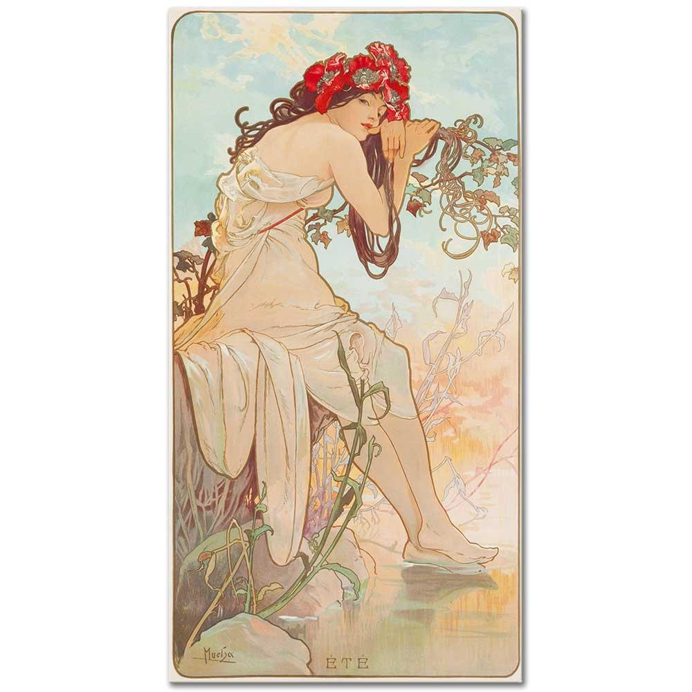 Alphonse Mucha Yaz Kanvas Tablo