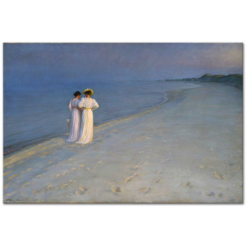 Peder Severin Krøyer Sahilde Yaz Akşamı Kanvas Tablo